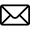 Simple black and white envelope mail email icon